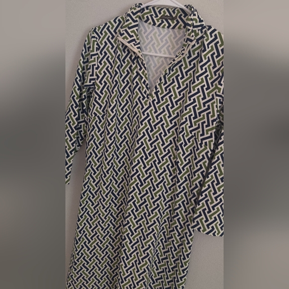 J. McLaughlin Dresses & Skirts - J McLaughlin Geometric Zip Collar Stretchy Knee Length Sheath Dress Size M